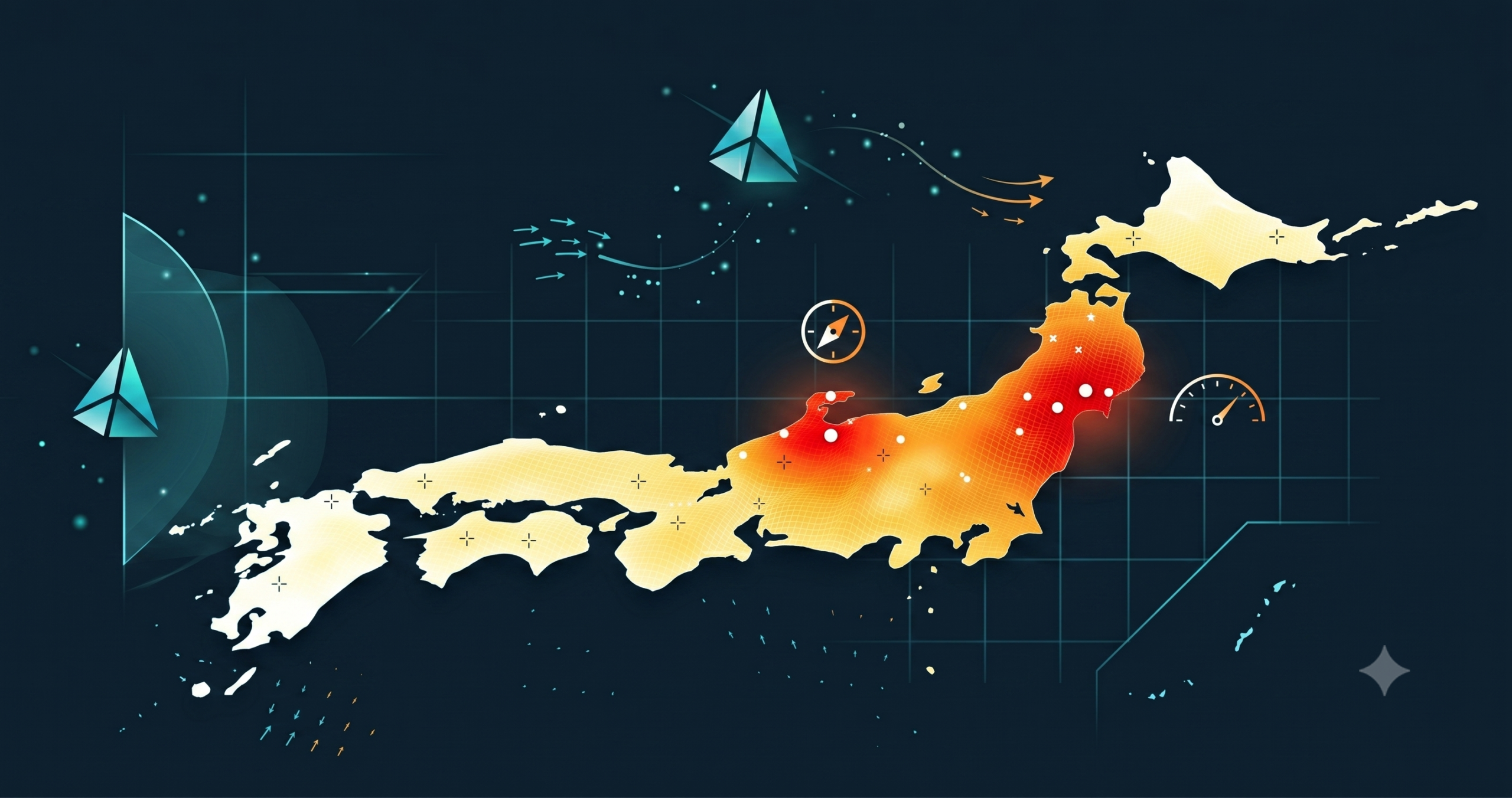 GeoPrismJP ヒートマップ 全データ一覧 — 地殻変動・ジオイドを地図で見る