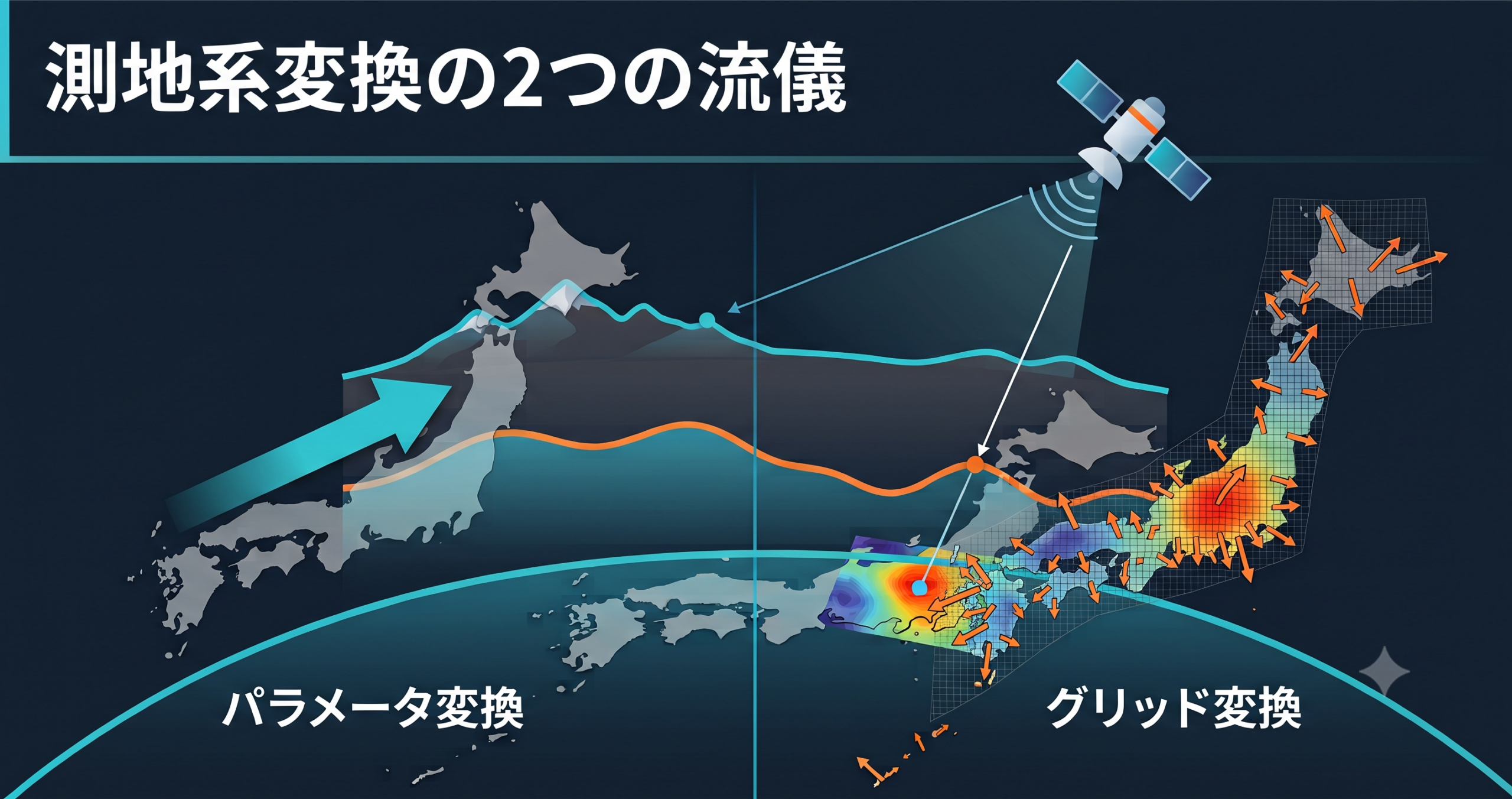 測地系を変換する2つの流儀を学ぶ