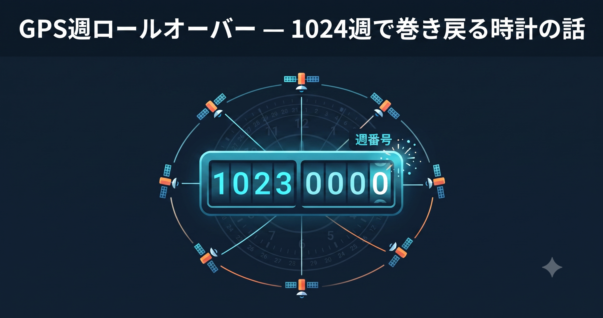 GPS週ロールオーバー — 1024週で巻き戻る時計の話