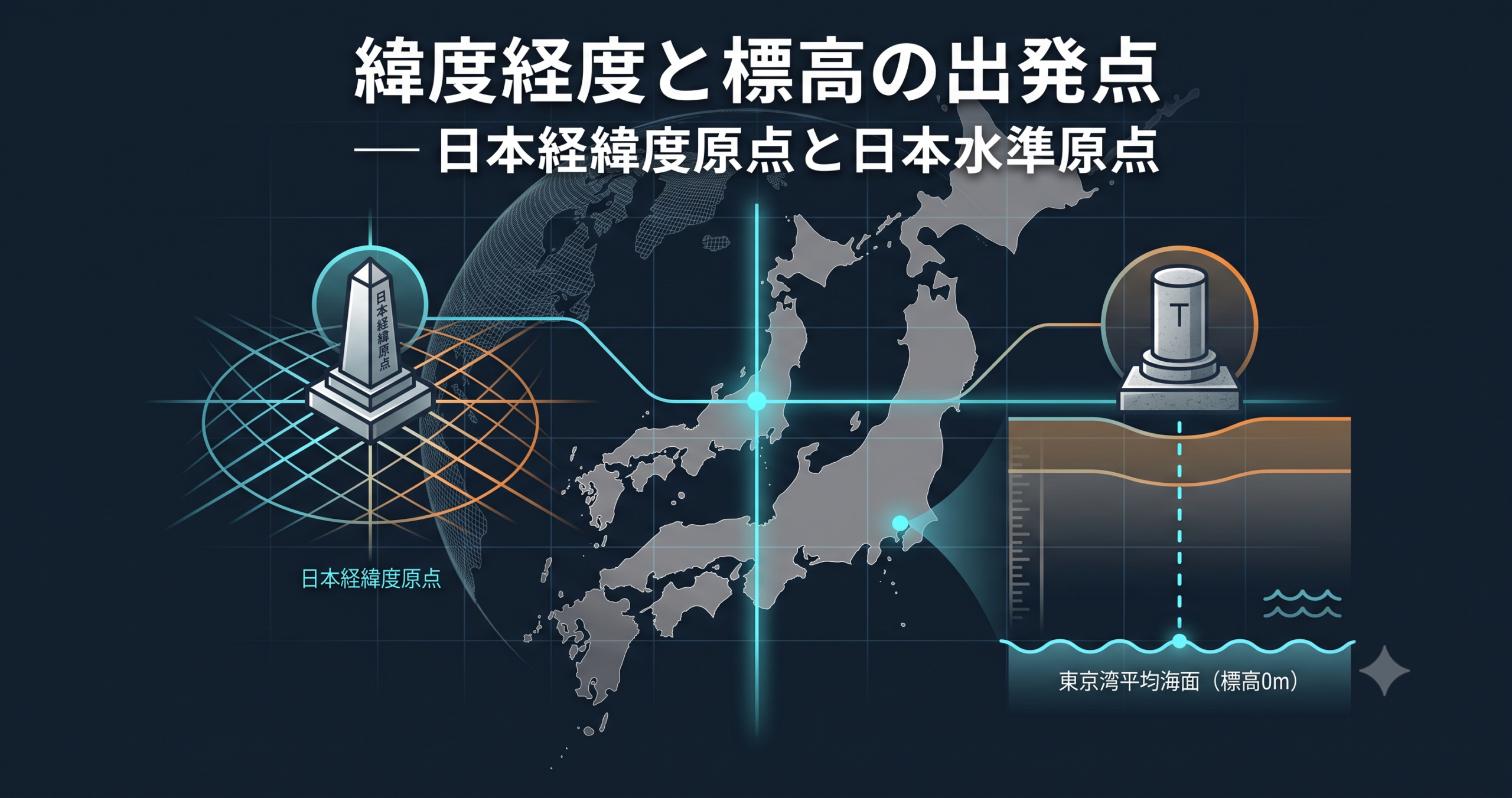 日本経緯度原点と日本水準原点を学ぶ