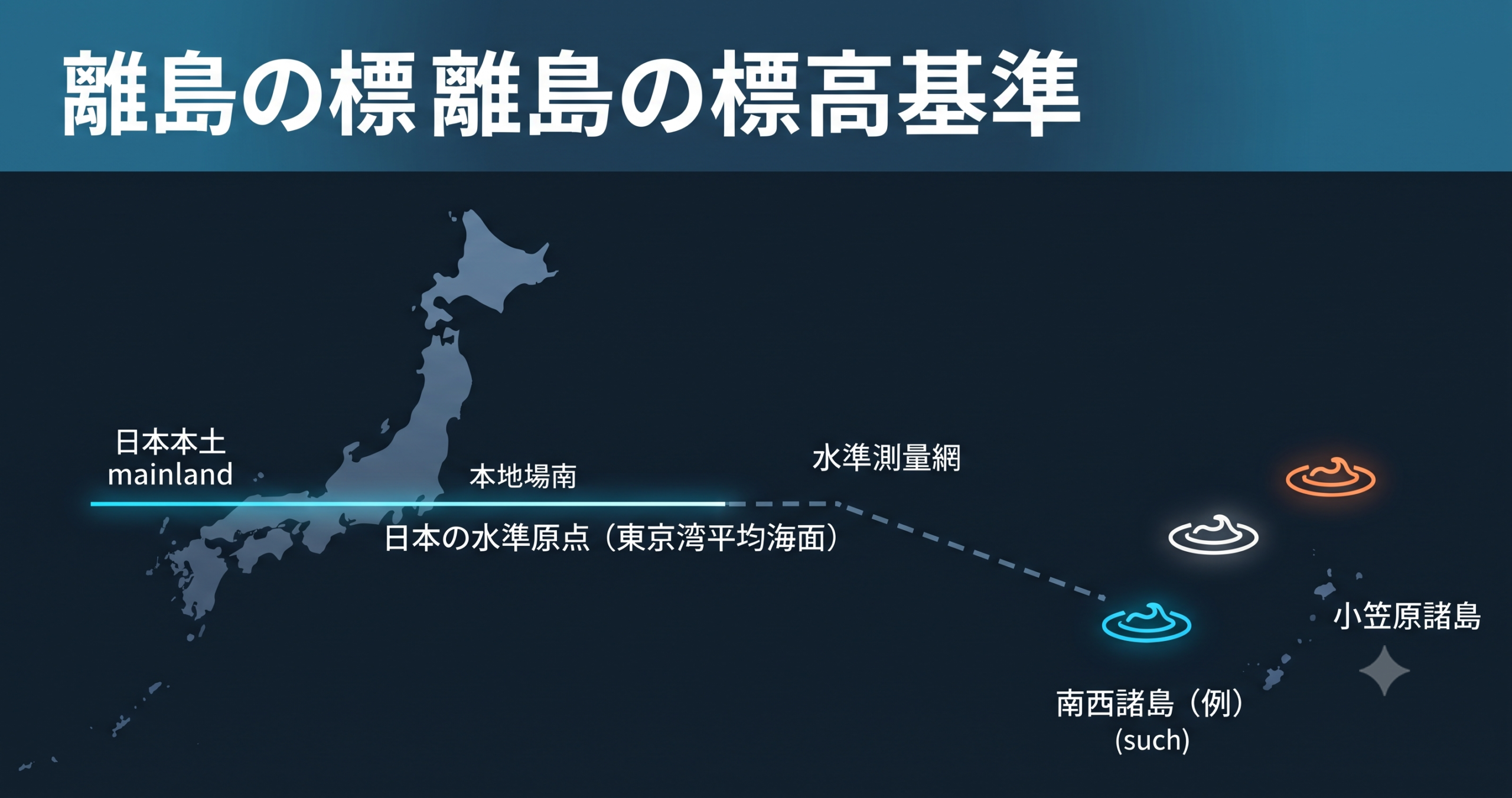 離島の標高基準 — 東京湾平均海面が使えない島はどうする