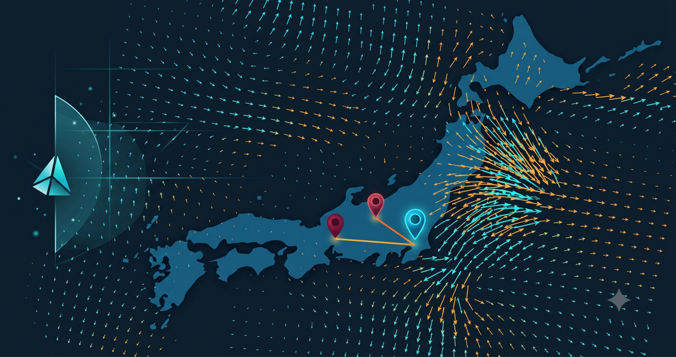 測地系のズレを地図上で確認する画面