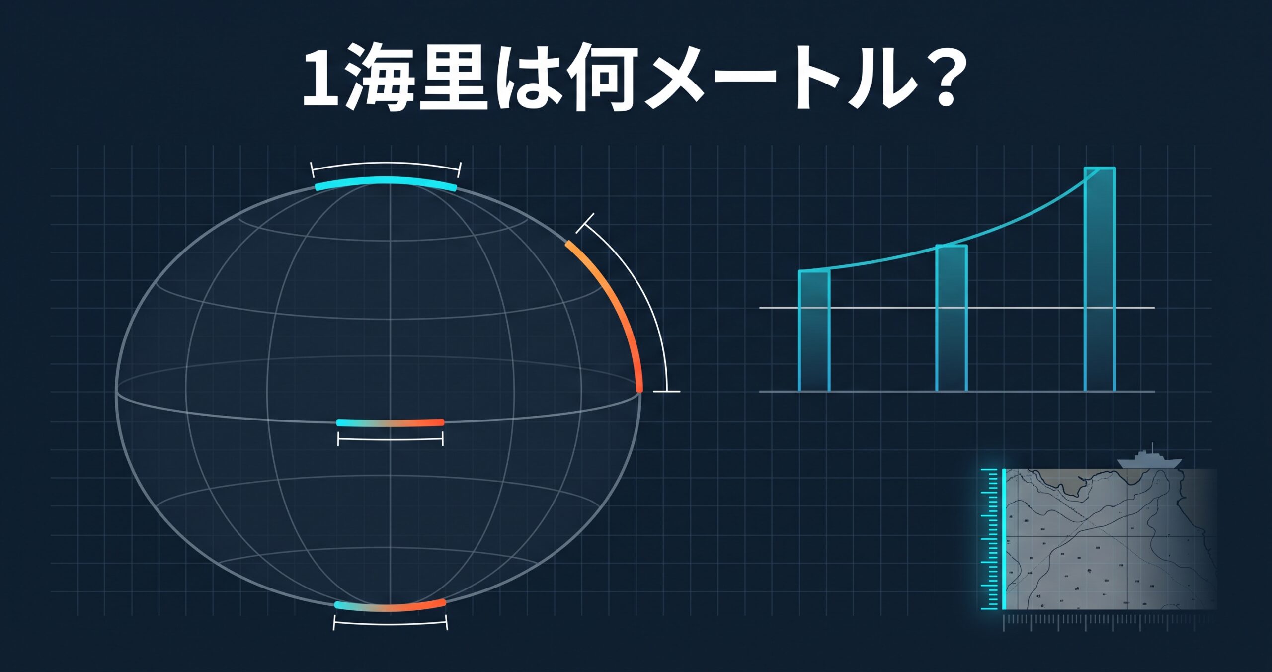1海里は何メートル? — 緯度1分の長さで決まった1852mと、赤道で1843m・極で1862mまで変わる理由