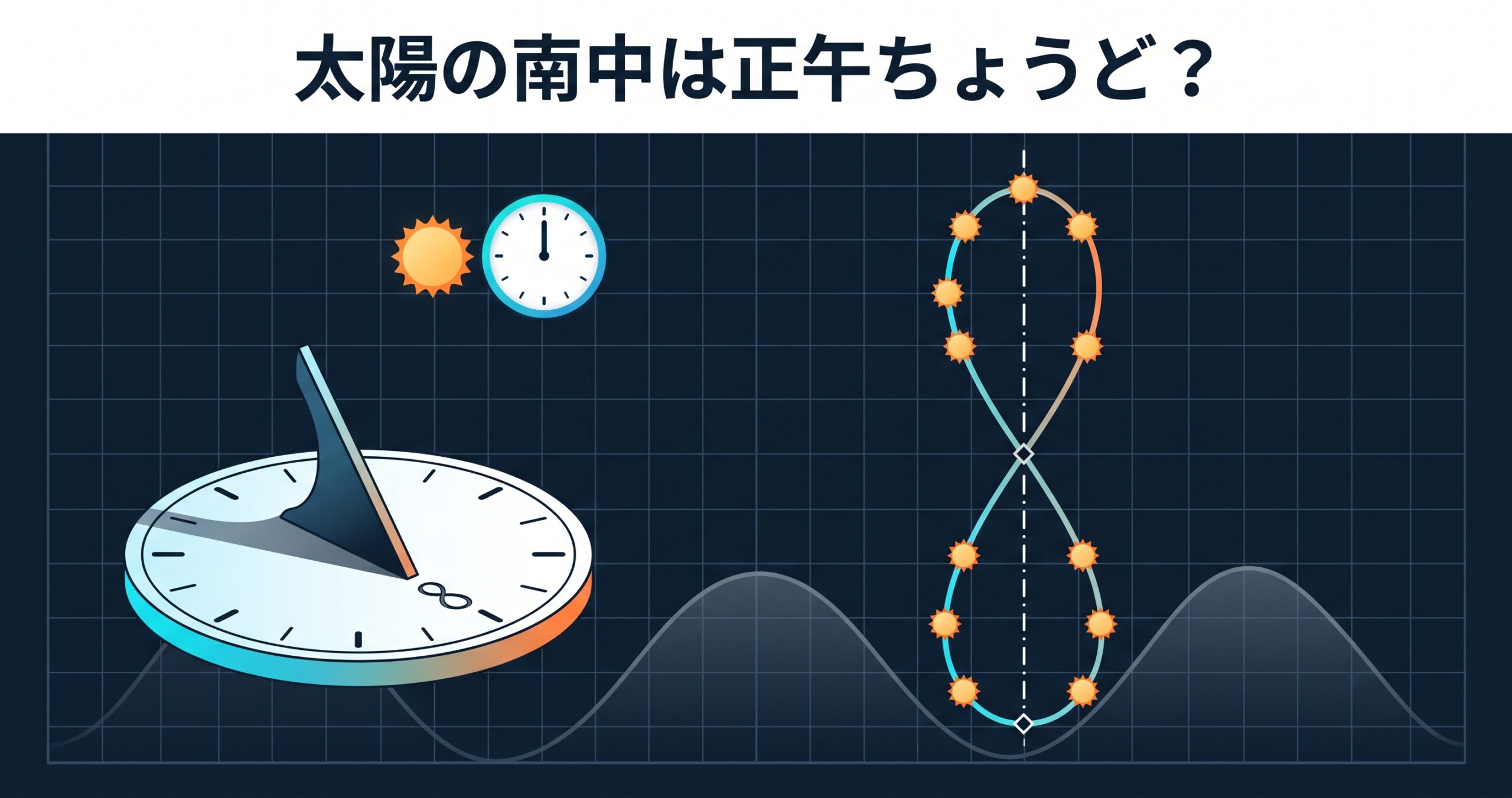 太陽の南中は正午ちょうど？ — 均時差で年に31分ふれる理由と、東京では一度も12時を過ぎない話